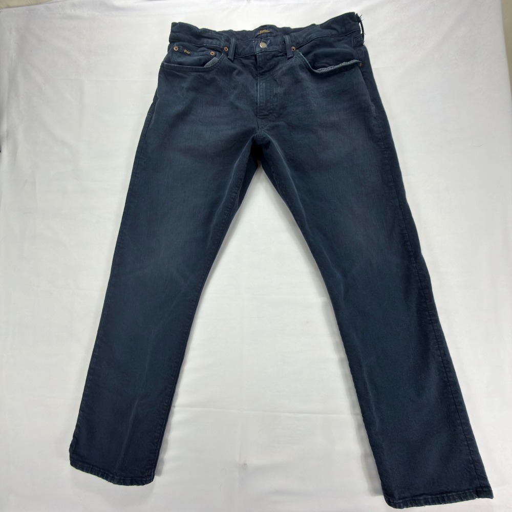 Polo Ralph Lauren Hampton Straight Pants Mens 36x32 Dark Wash Heavy Cotton - Picture 1 of 12